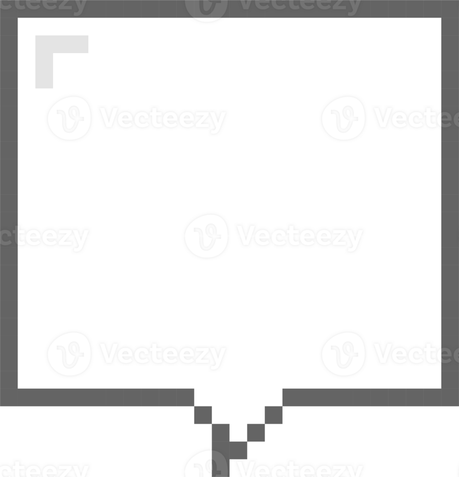 8bit retro game pixel speech bubble balloon icon sticker memo keyword planner text box banner png