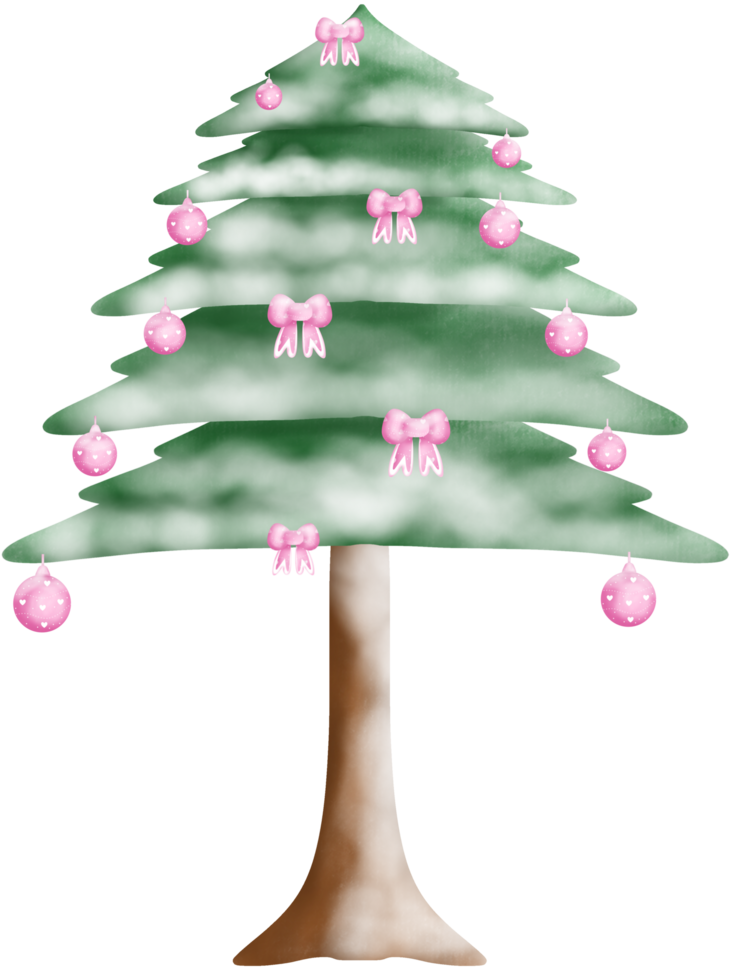 cute minimal Christmas tree with beautiful decorations png