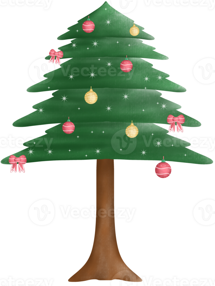 cute minimal Christmas tree with beautiful decorations png