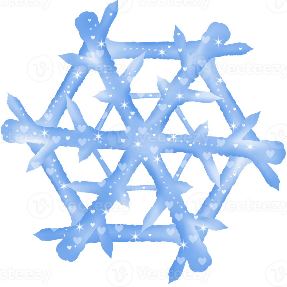 cute minimal and pastel snowflake for winter decoration png