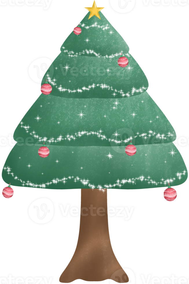 cute minimal Christmas tree with beautiful decorations png