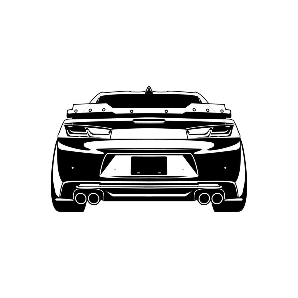 Black and white car illustration for conceptual design vector