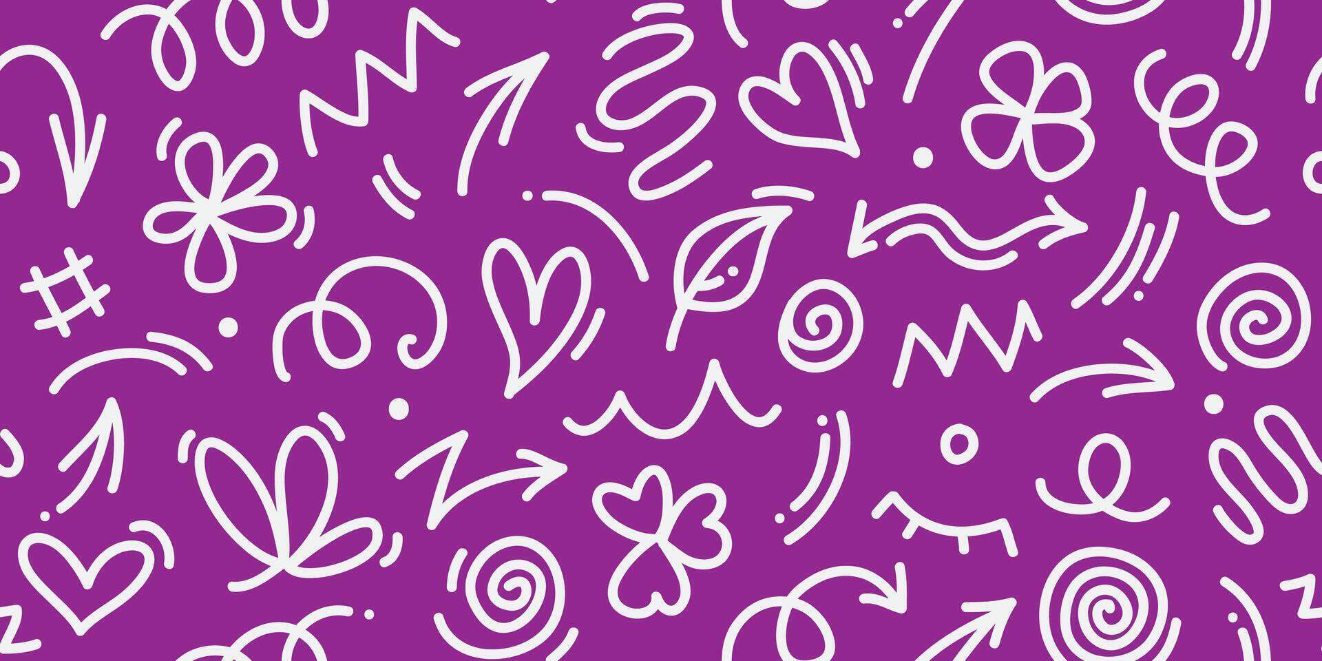 purple and white striped scribble pattern. Collection of creative abstract art backgrounds for children or festive celebration designs. Simple childish doodle wallpaper print texture bundle. vector