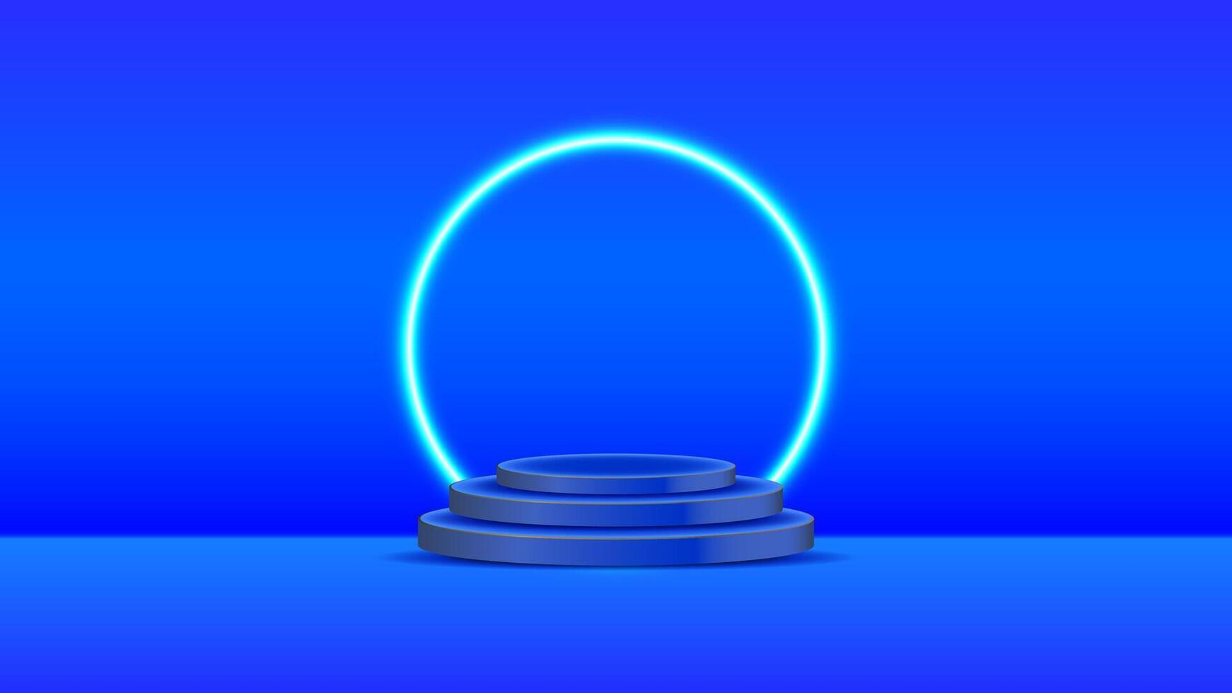 blue podium with spotlight for show with blue background vector