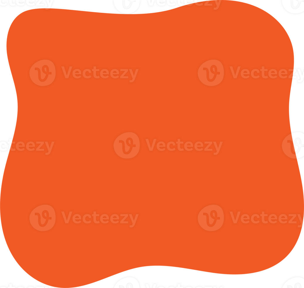 Organic flat blob. Irregular fluid bubble. Abstract liquid shape. Random wavy spot and curvy element. Amoeba rectangle box. png