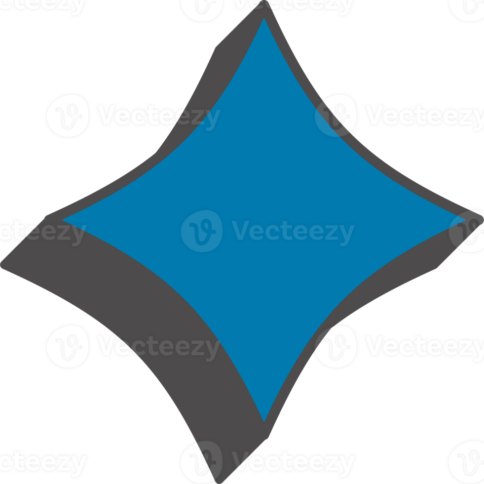 Abstract geometric element. Neobrutalism graphic shape. Minimal groovy Y2k retro sticker. Retro star png