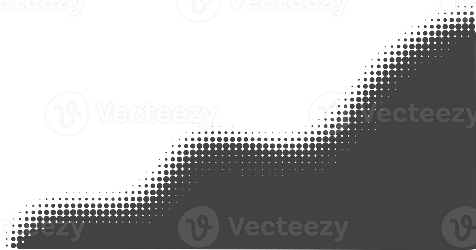 Dotted corner element. Noise gradient fade effect. Halftone grunge gradation shadow. Gritty shade border. Black wavy shape png