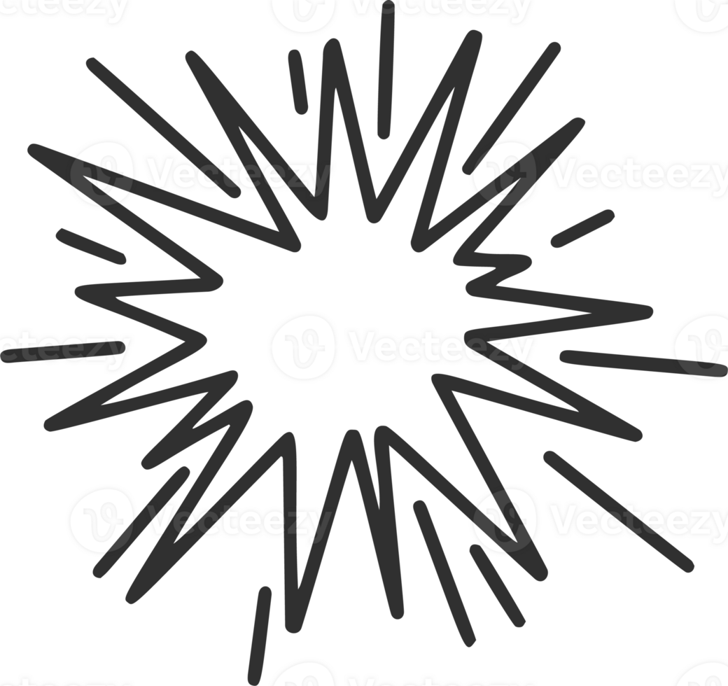 Comic boom effect. Cartoon bomb burst. Bang and pow splashes. Doodle smoke and speed energy lines. Action crash hand drawn graphic png