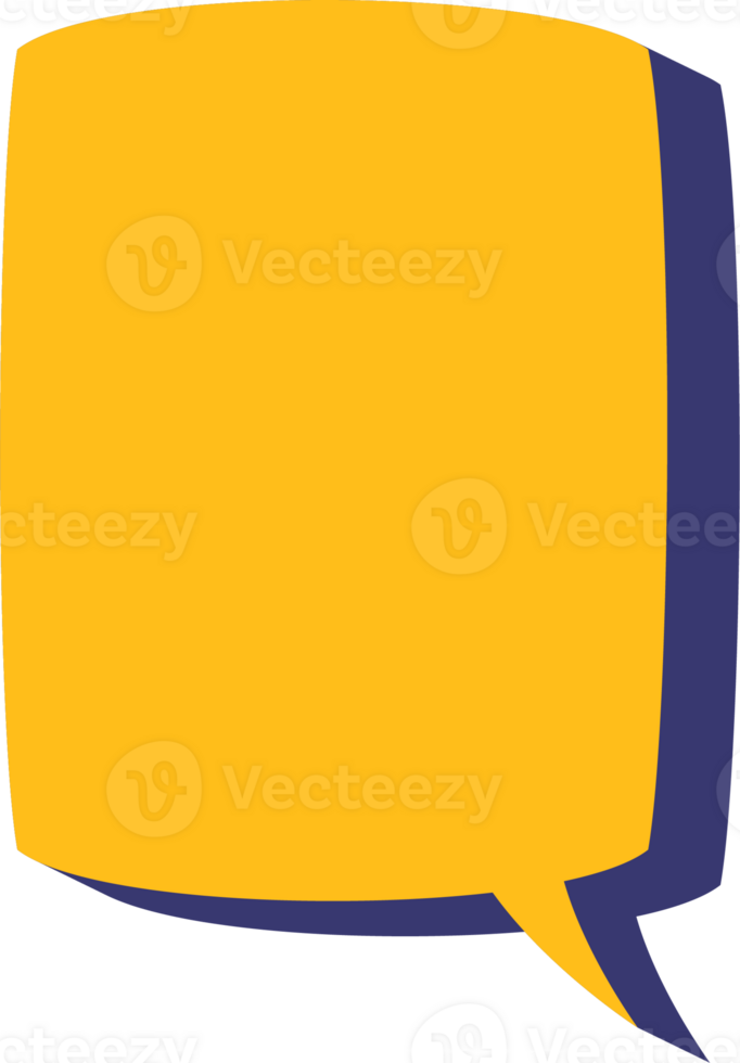 Text talk balloon. Speech bubble for dialog. Comic cloud box for message with shadow. Frame shape for comment. Rectangle png