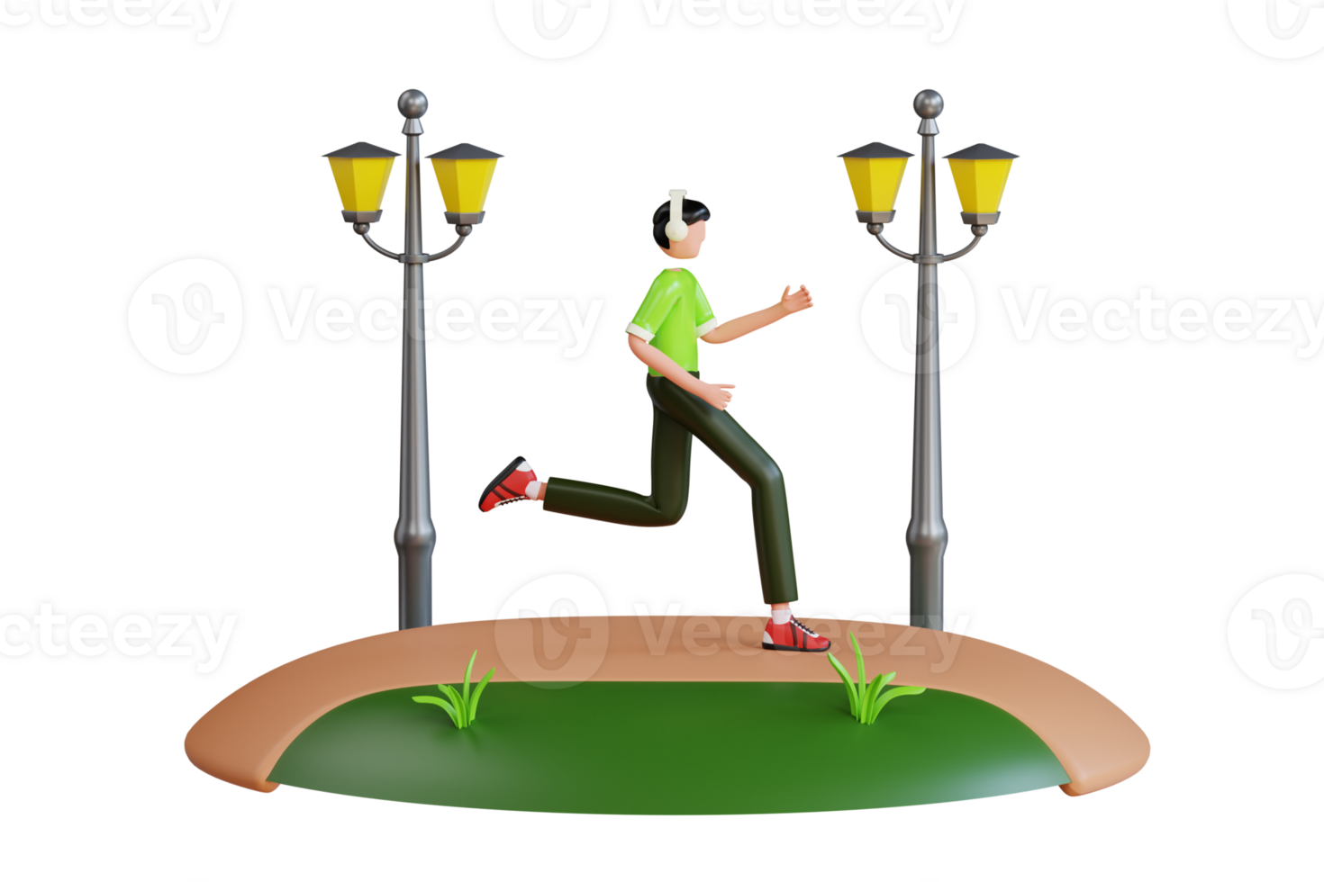 Man jogging in the park 3d illustration. man is running in the park 3d illustration. Running man 3d illustration png