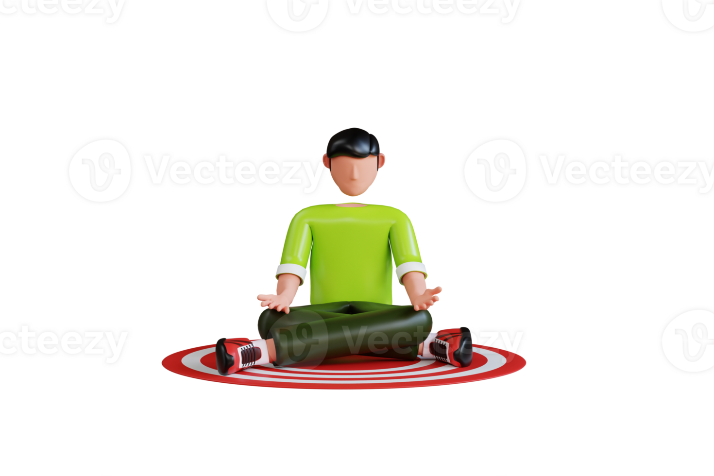 man sitting in relaxing 3d illustration png