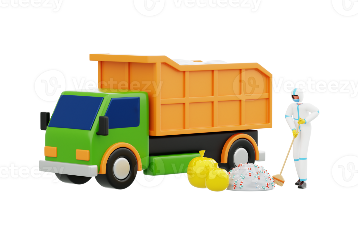 Expired Medicines Collecting and Safe Disposal 3D Illustration. Medicine Recycle 3D Illustration png