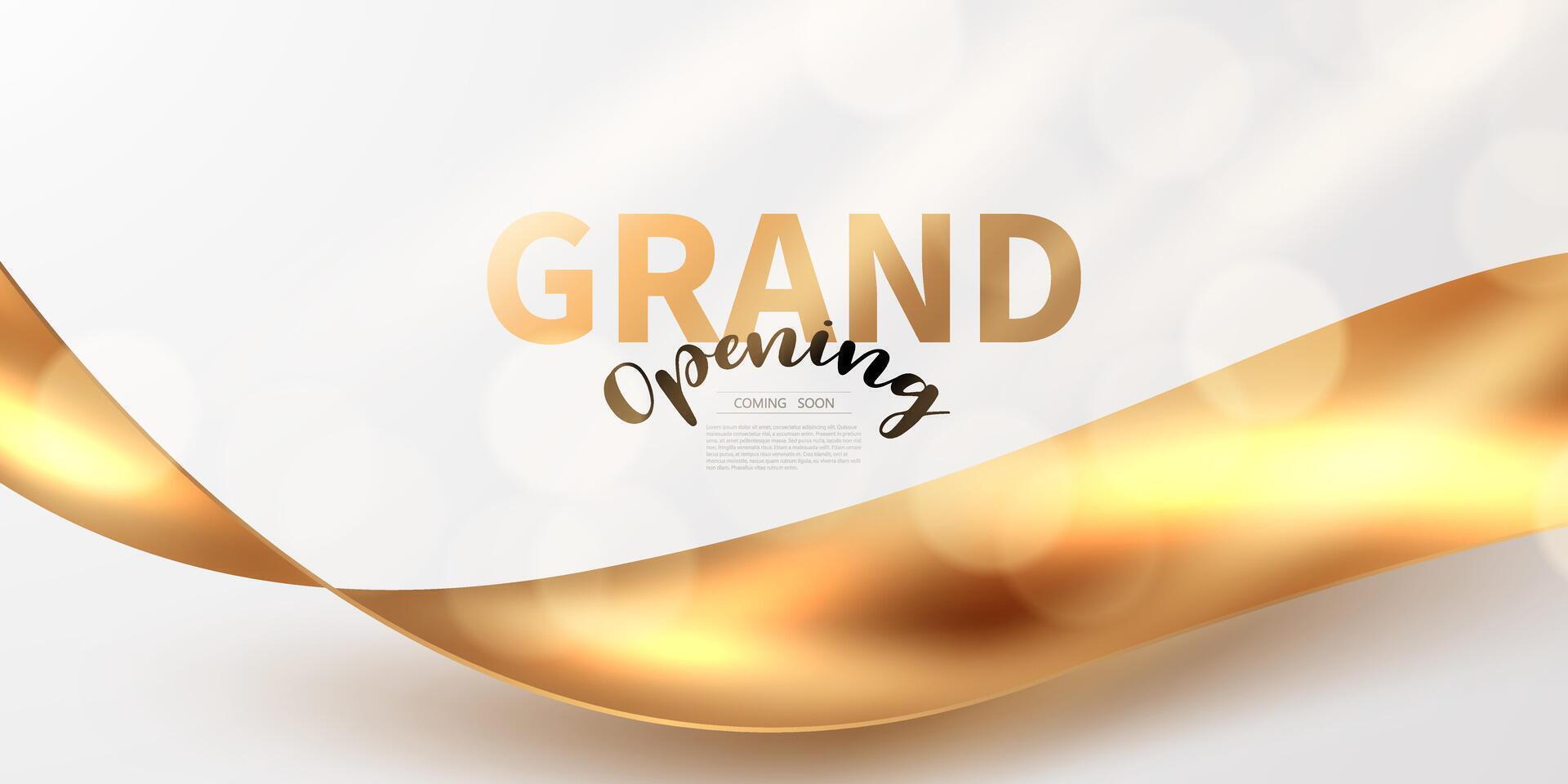 Design your opening card with ribbon. illustration Beautiful business banner template vector
