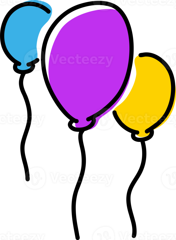 handdrawn balloon doodle illustration png