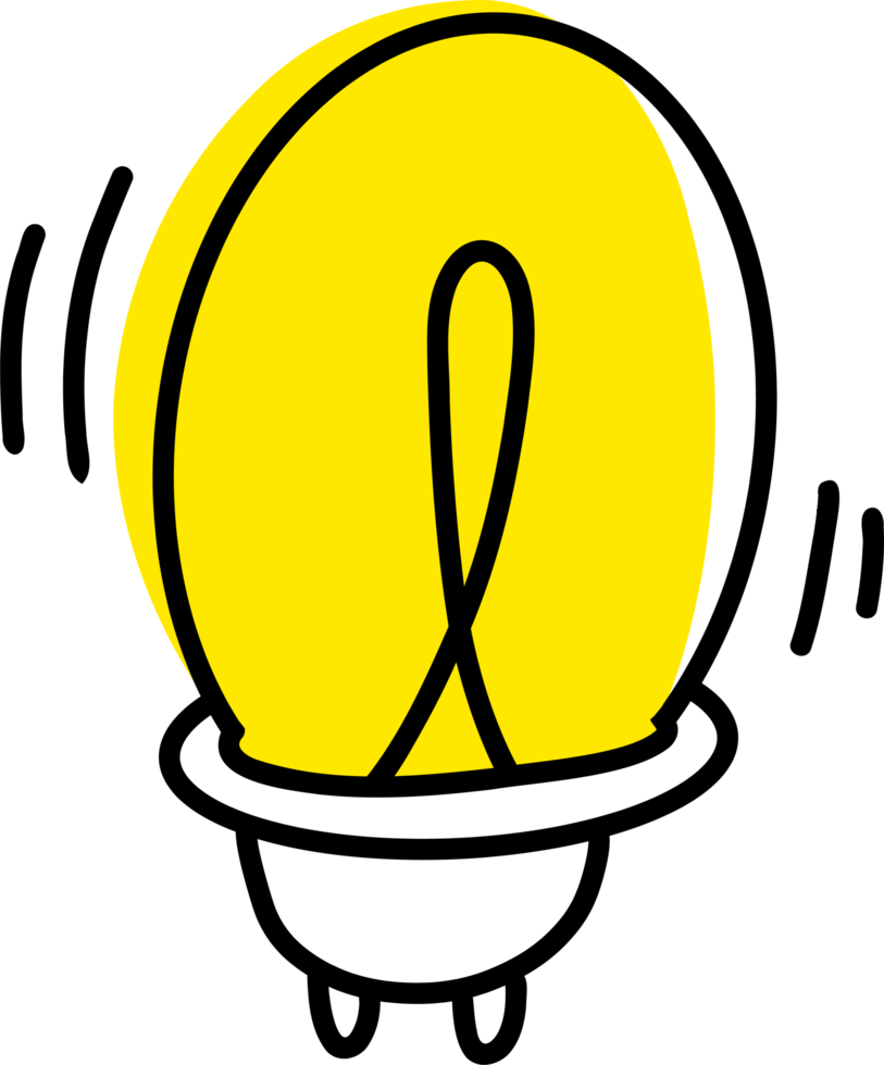 handdrawn light bulb doodle idea png