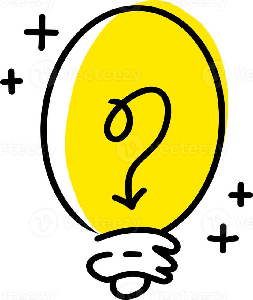 handdrawn light bulb doodle idea png
