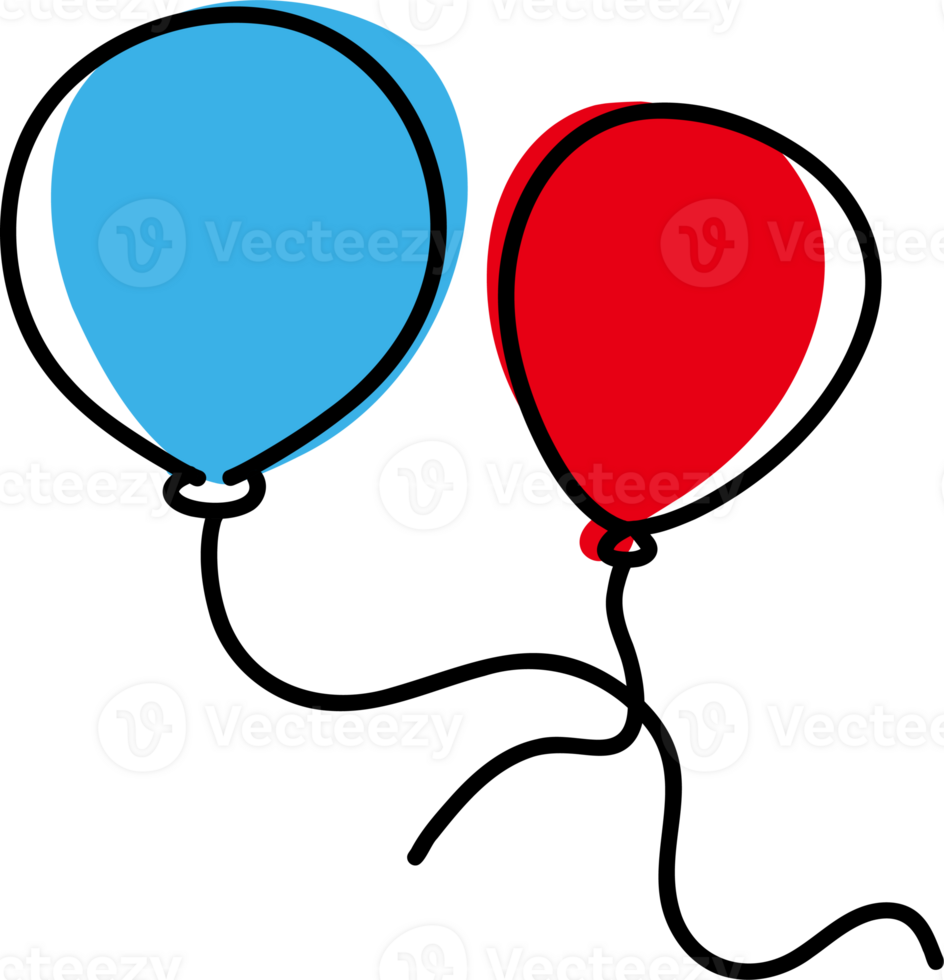 handdrawn balloon doodle illustration png