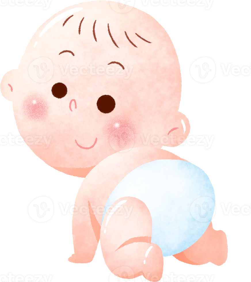 Cartoon Baby character. Cute baby. png