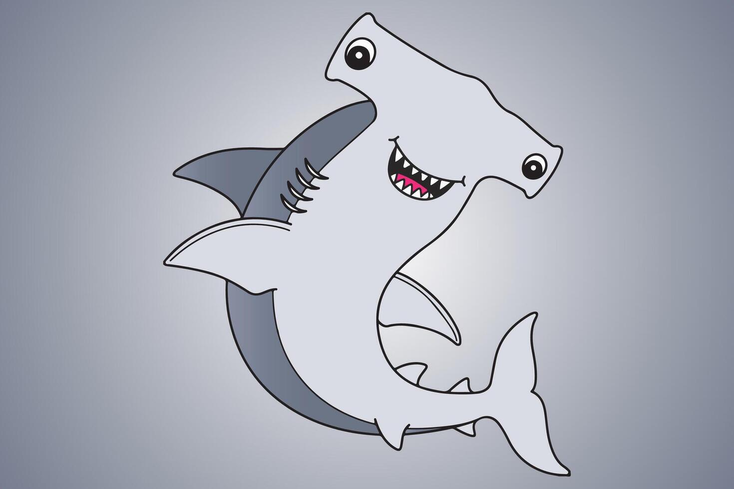 Cute Hammerhead Shark vector