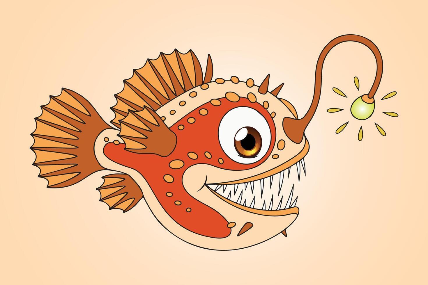 Cute Ocean Anglerfish vector