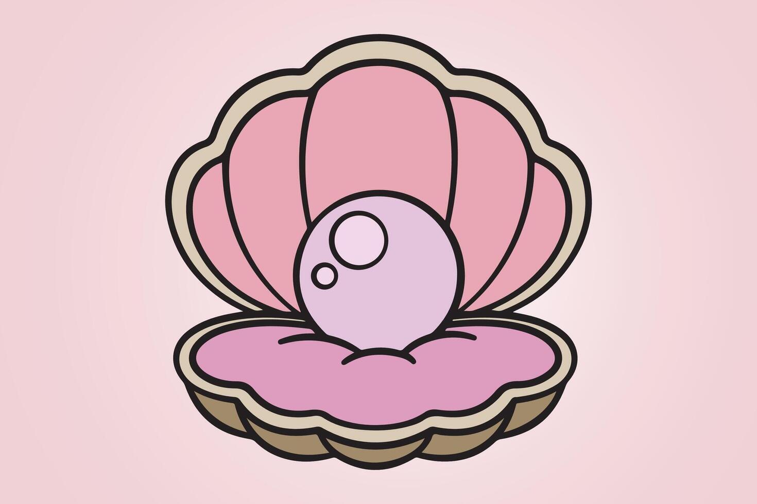 Cute Ocean Oyster vector