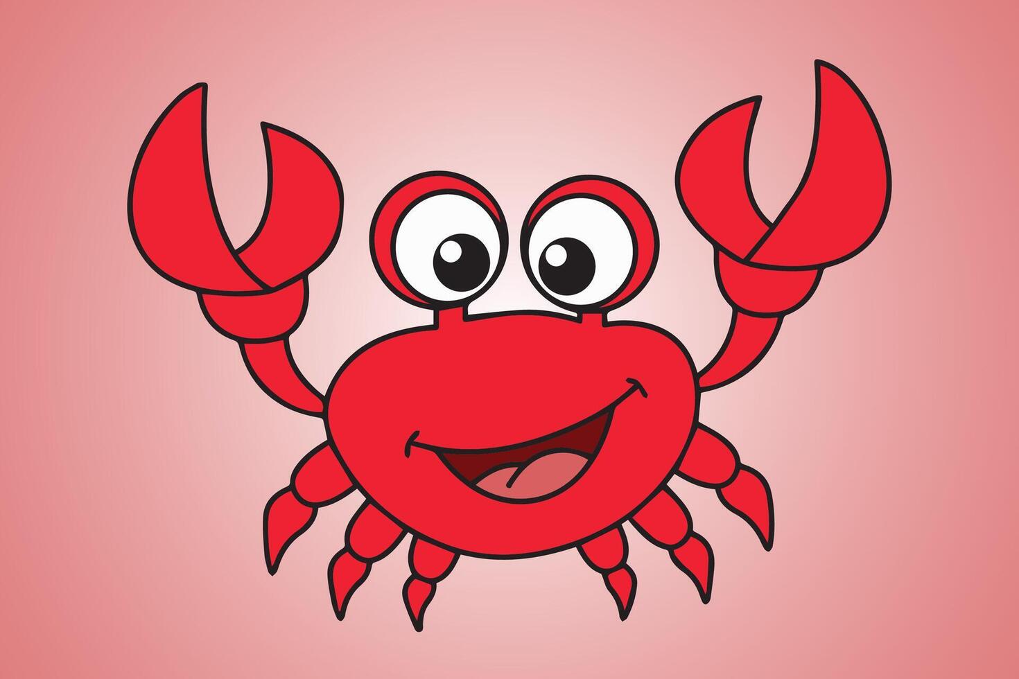Cute Ocean Crab vector
