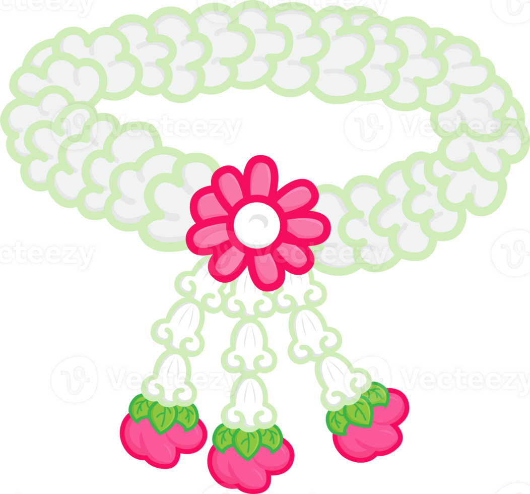 flowers in a circle, Flower garland cartoon illustration design png