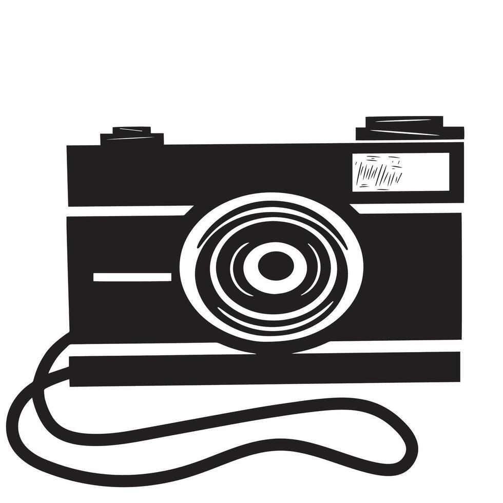 Photo Camera icon, isolated camera vector
