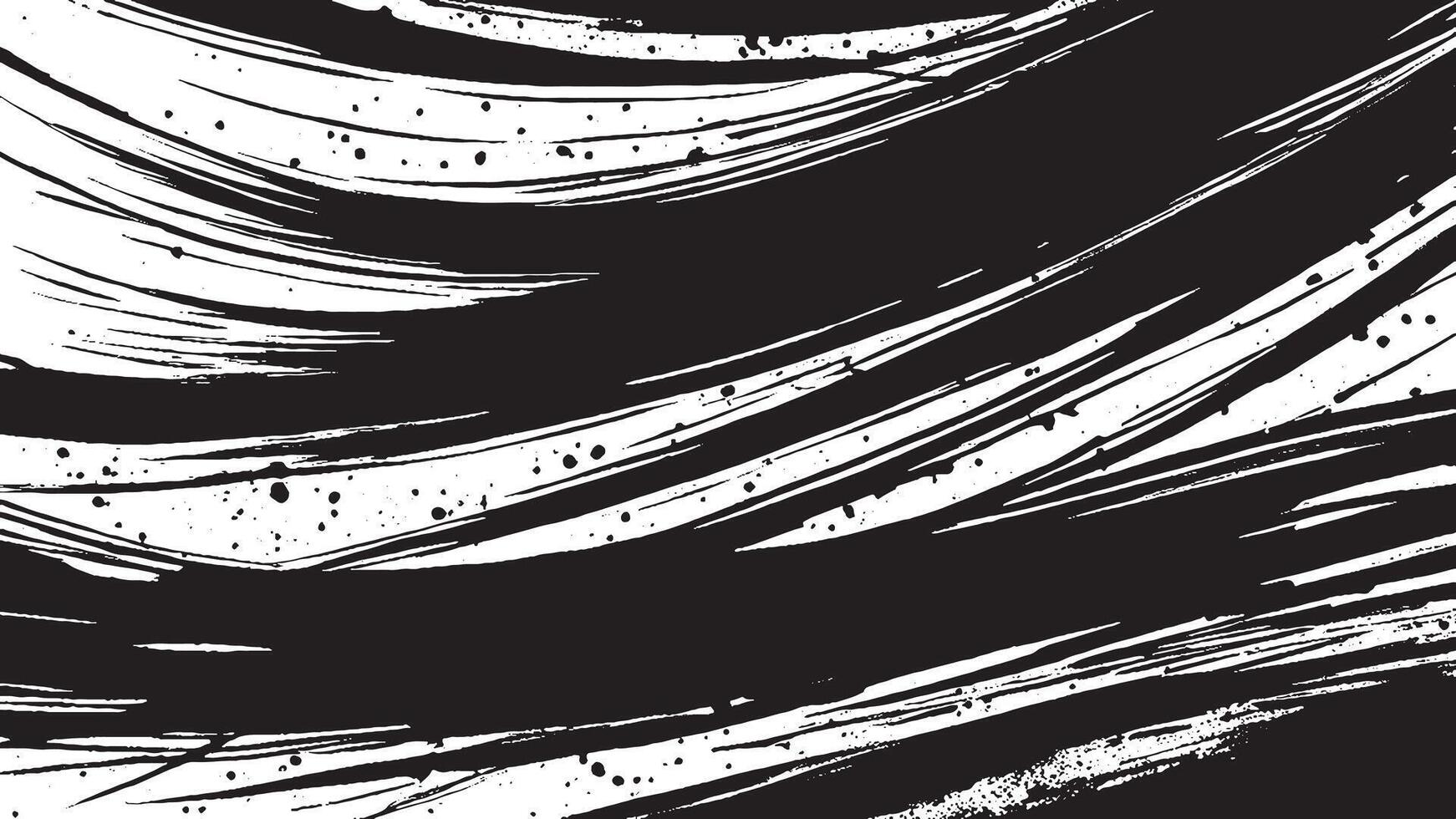 Black Monochrome Brush Stroke Designs for Artistic Texture Overlays vector