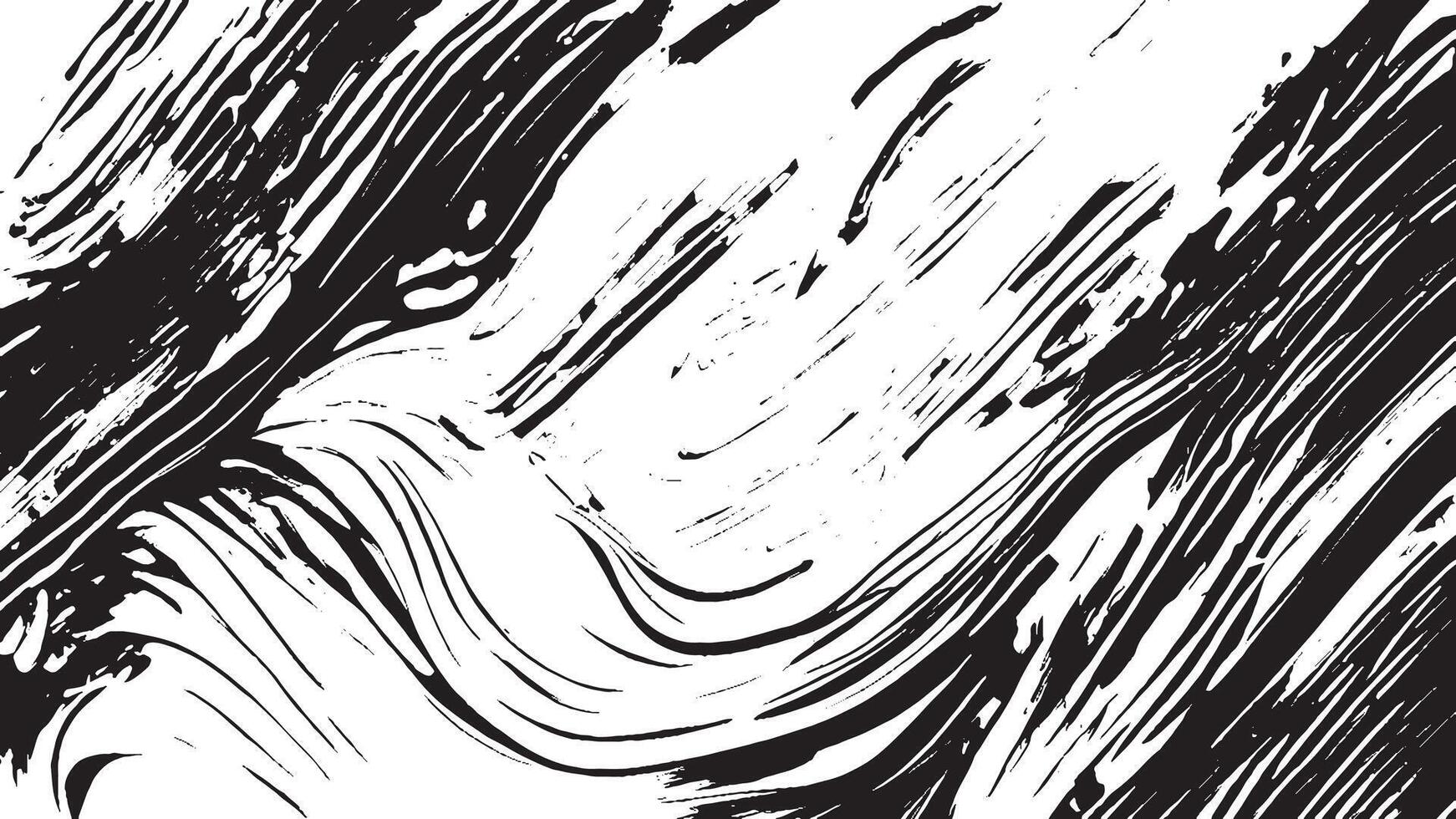 Black Monochrome Brush Stroke Designs for Artistic Texture Overlays vector