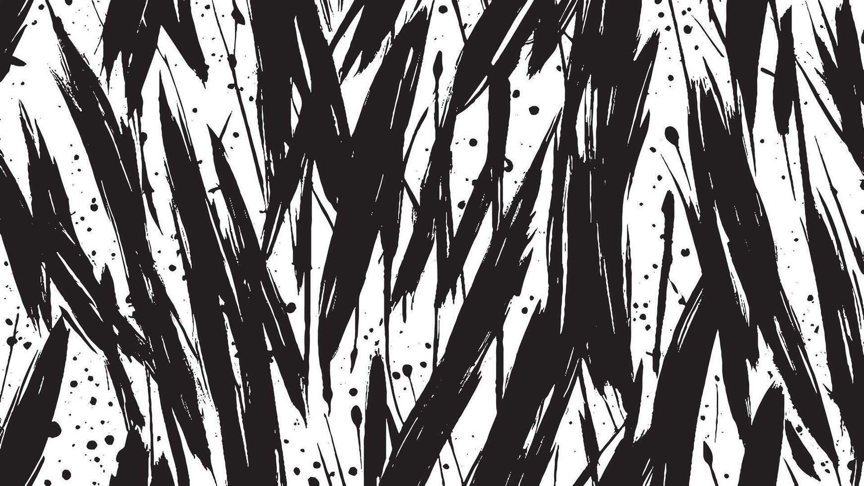 Artistic Monochrome Black Brush Strokes for Background and Overlay Textures vector