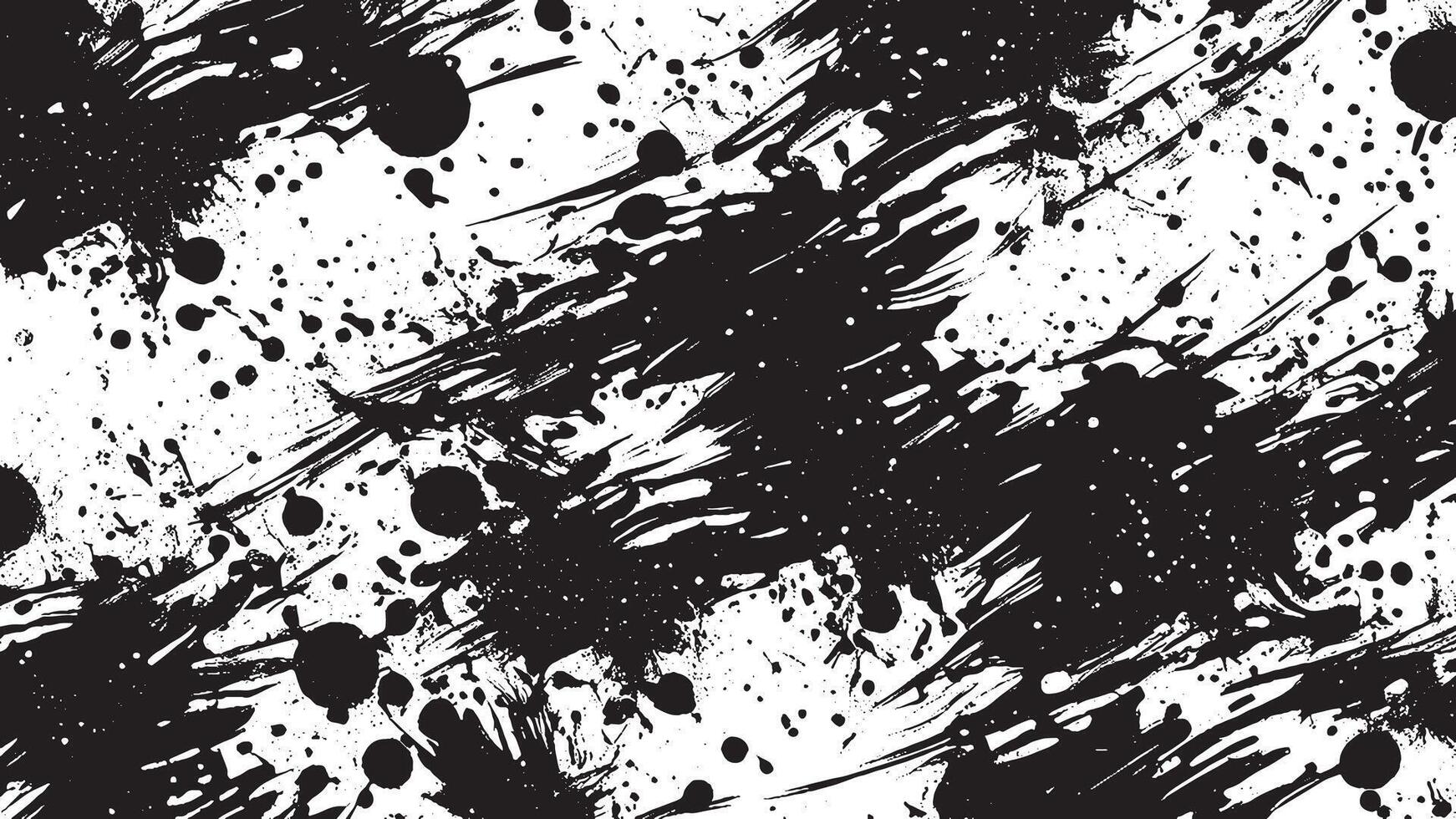 Black Monochrome Brush Stroke Designs for Artistic Texture Overlays vector