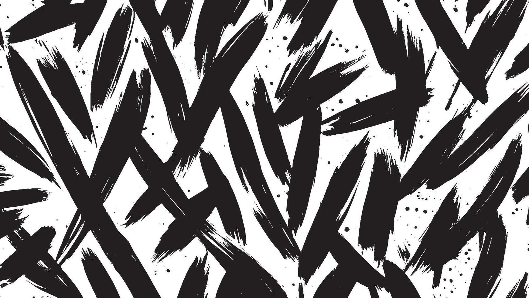 Black Monochrome Brush Stroke Designs for Artistic Texture Overlays vector
