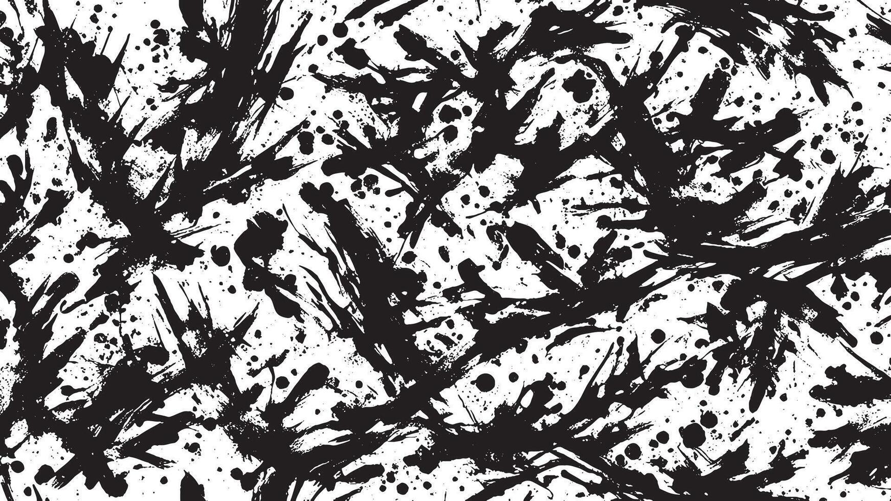 Black Monochrome Brush Stroke Designs for Textured Overlay Art vector