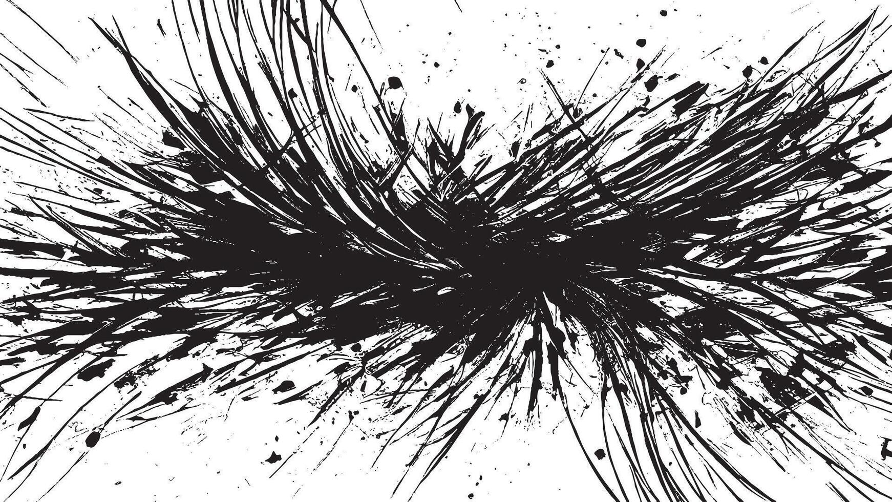 Artistic Monochrome Black Brush Strokes for Background and Overlay Textures vector