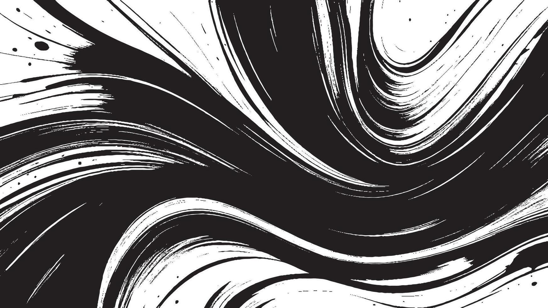 Black Monochrome Brush Stroke Designs for Textured Overlay Art vector