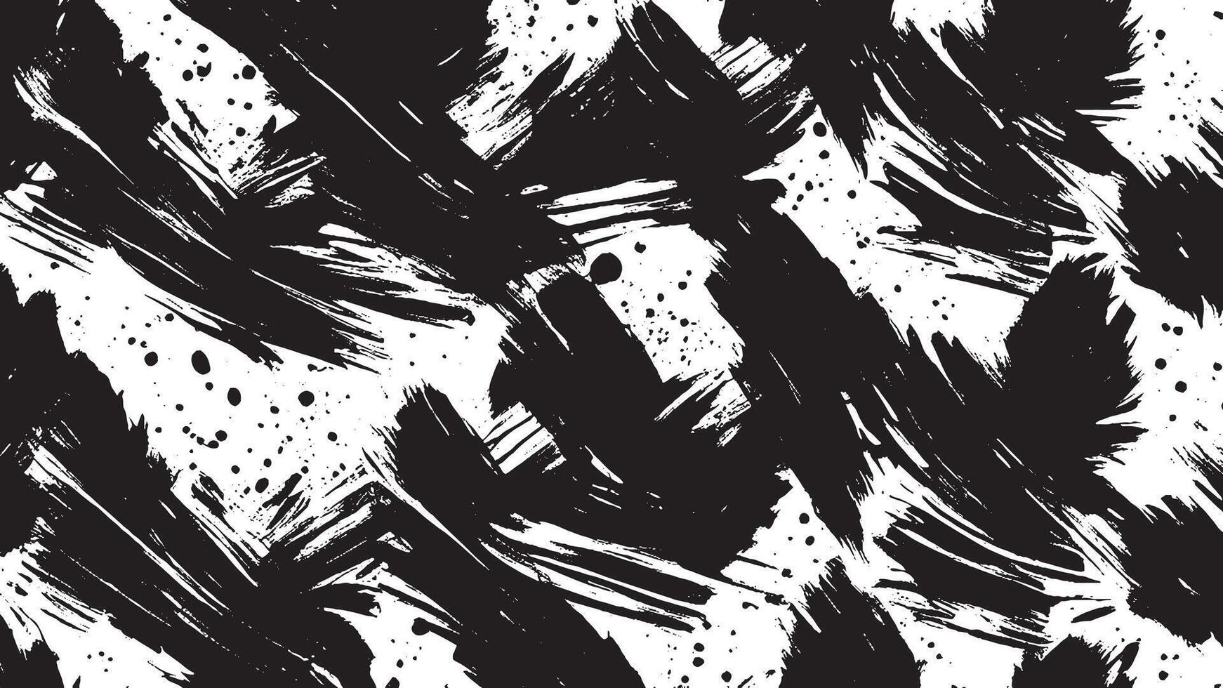 Artistic Monochrome Black Brush Strokes for Background and Overlay Textures vector