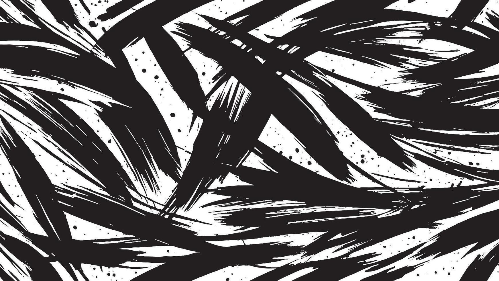Black Monochrome Brush Stroke Designs for Textured Overlay Art vector