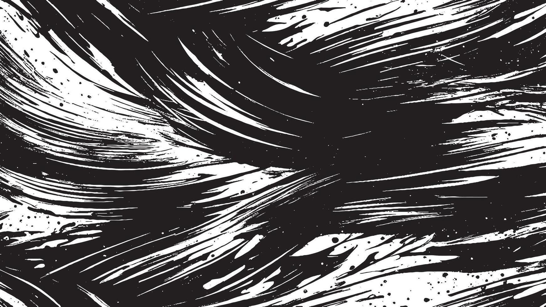 Artistic Monochrome Black Brush Strokes for Background and Overlay Textures vector