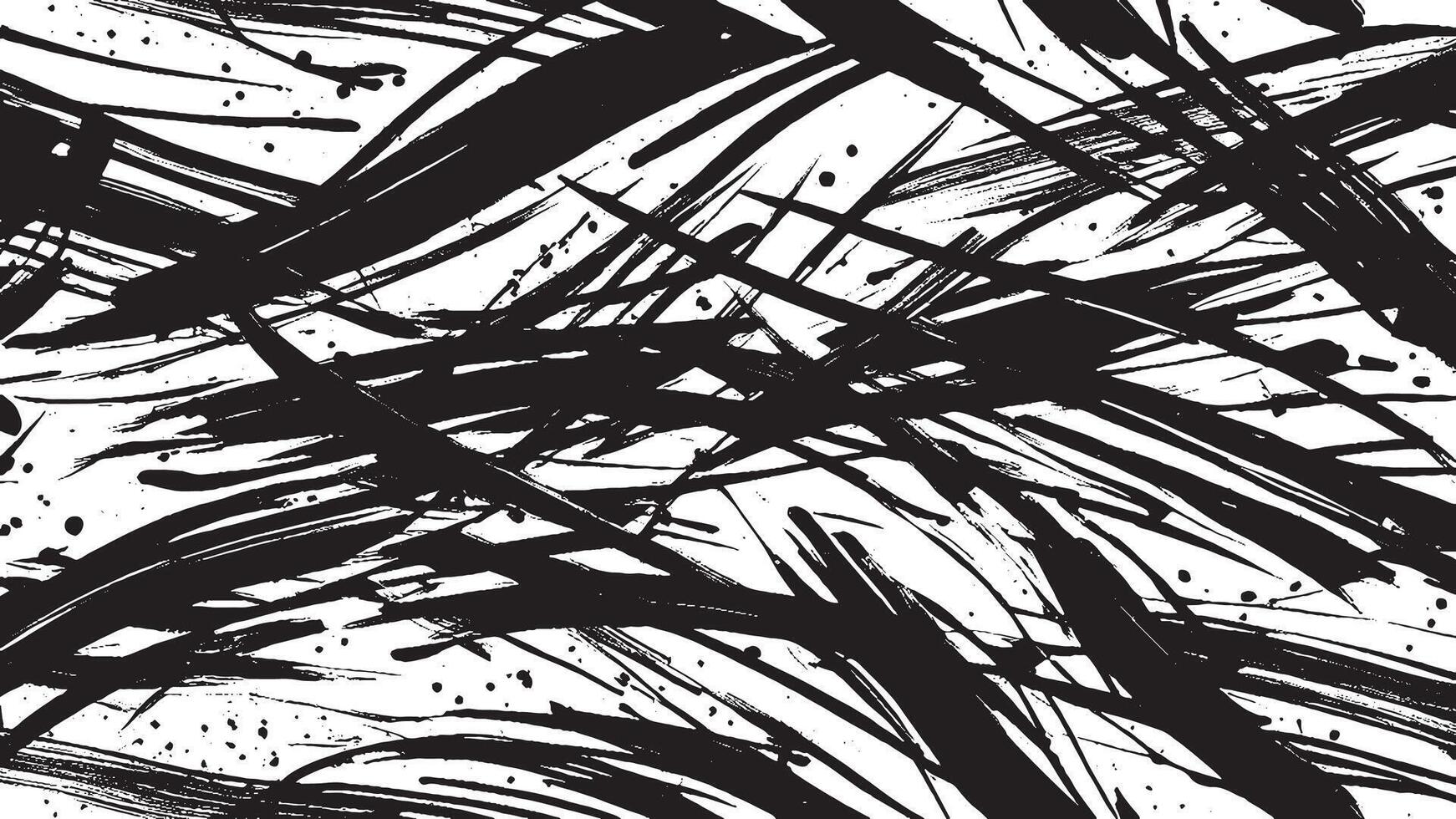 Random Black Brush Strokes Illustration for Overlay and Background Texture vector