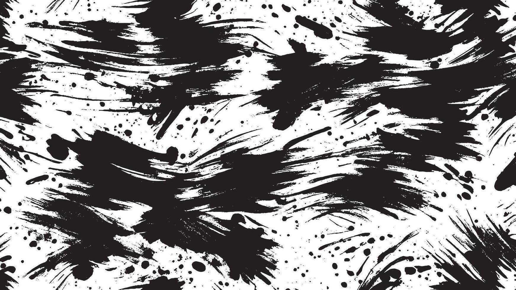 Artistic Black Brush Strokes on Monochrome Background for Texture Overlays vector