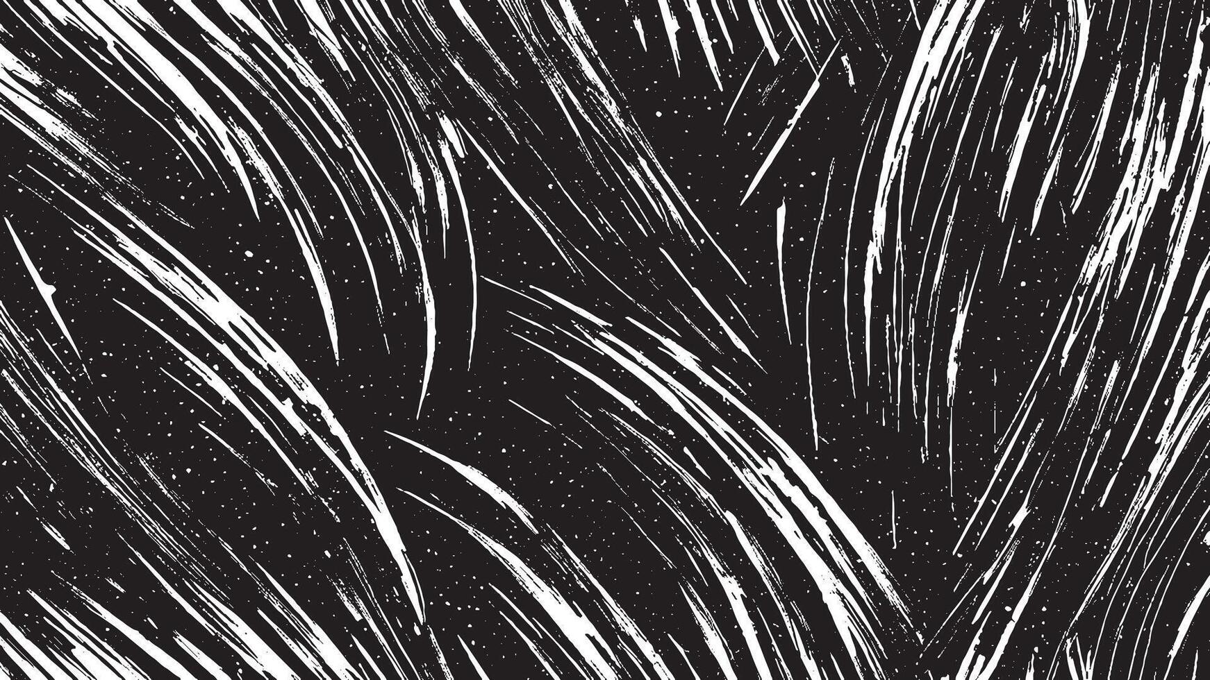 Artistic Black Brush Strokes on Monochrome Background for Texture Overlays vector