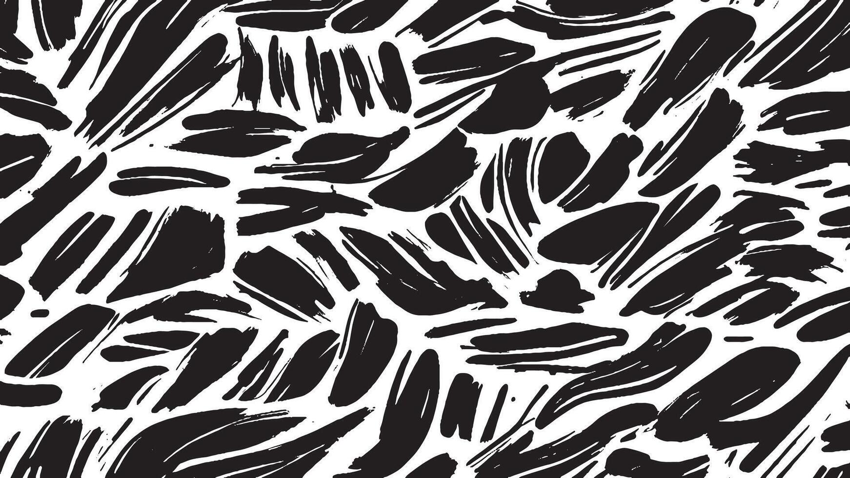 Black Monochrome Brush Stroke Patterns for Artistic Overlays and Textures vector