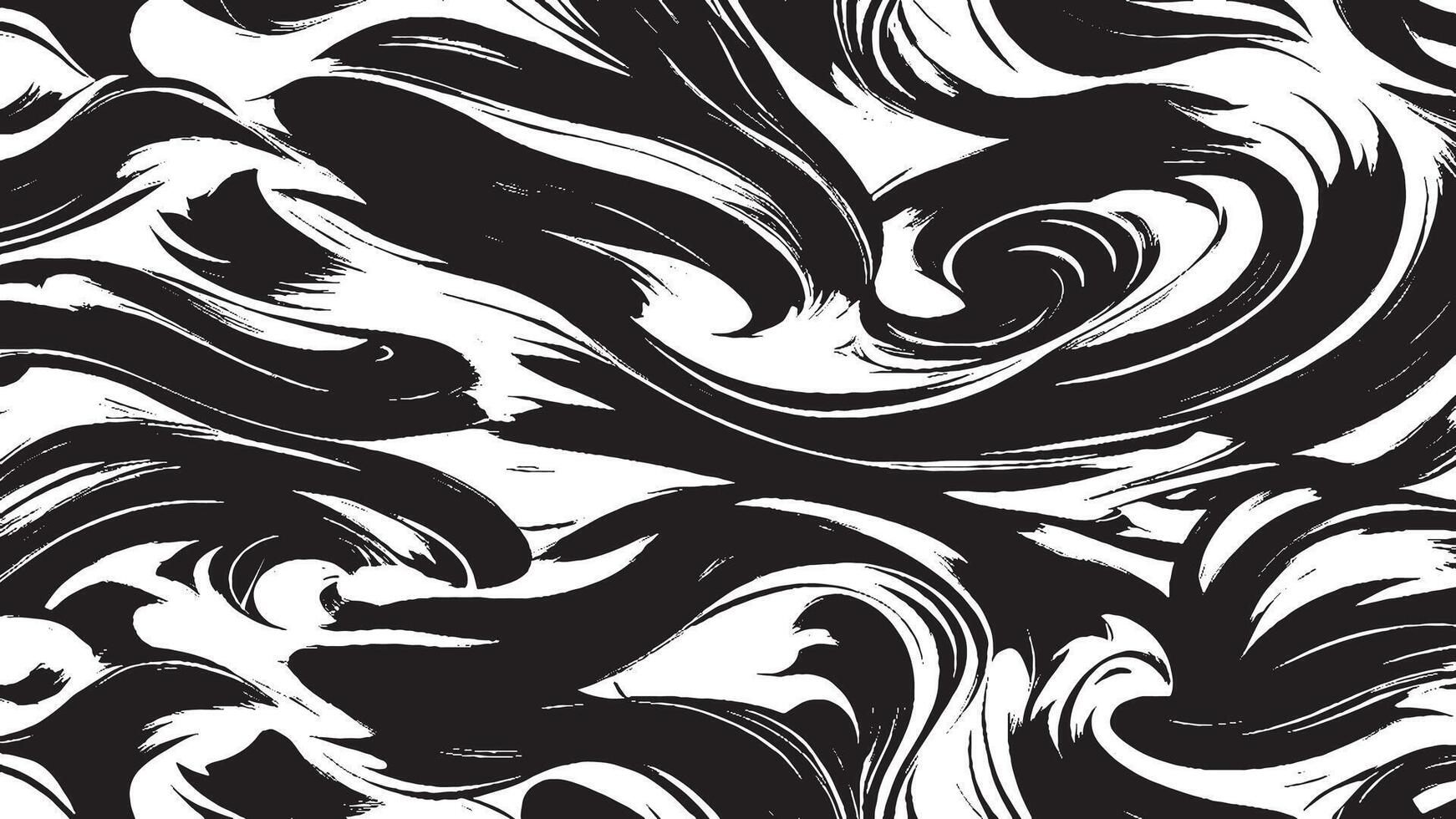Black Monochrome Brush Stroke Patterns for Artistic Overlays and Textures vector