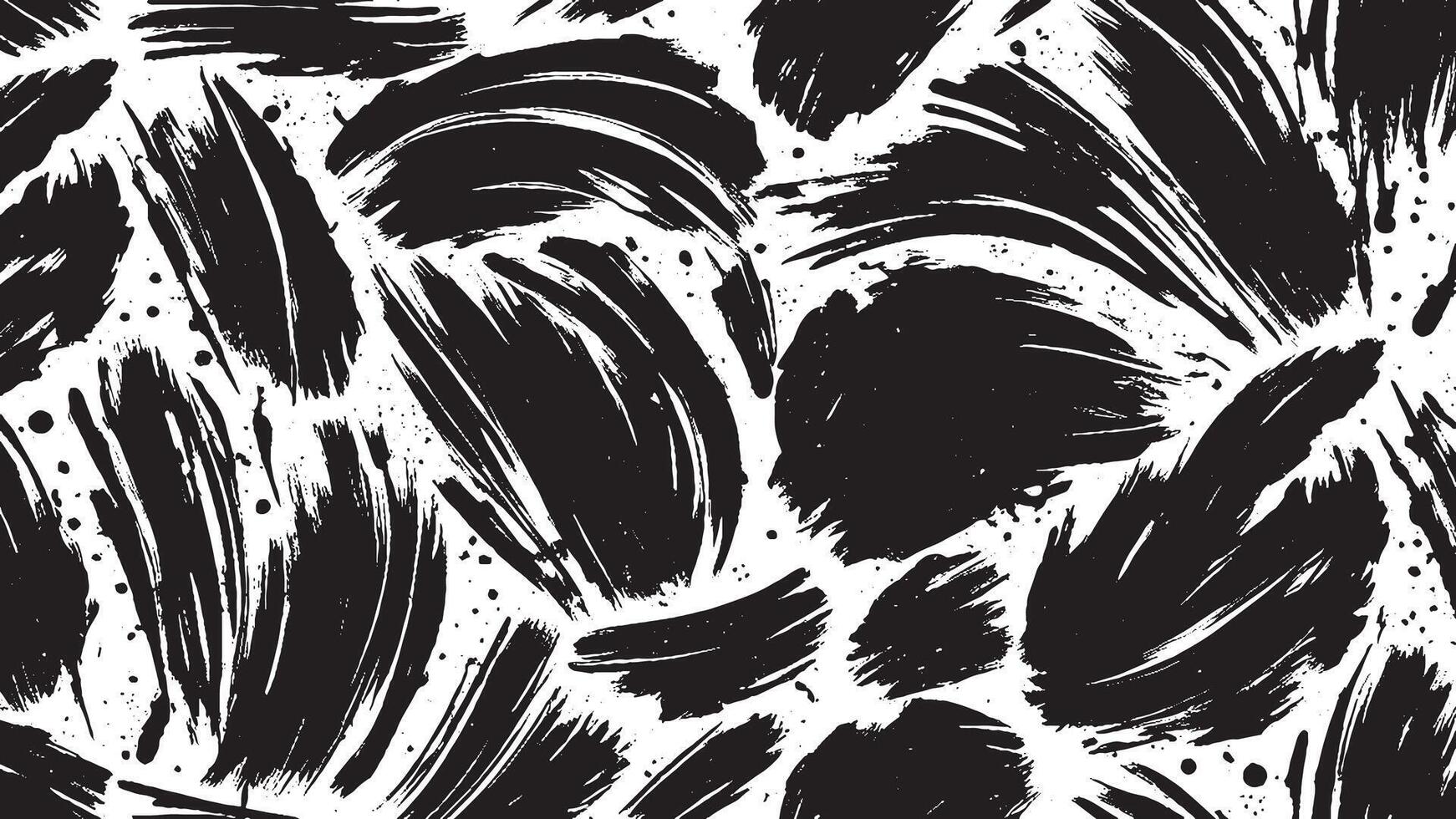 Random Black Brush Strokes Illustration for Overlay and Background Texture vector
