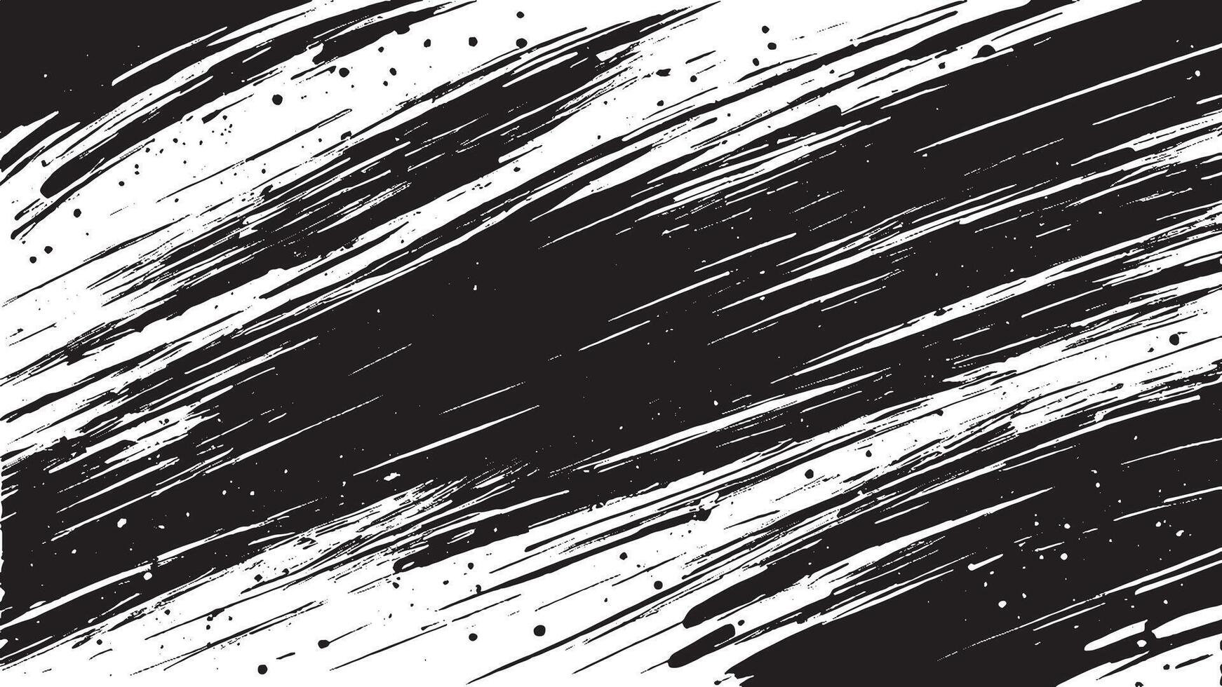 Black Monochrome Artistic Brush Strokes for Textured Background Overlays vector