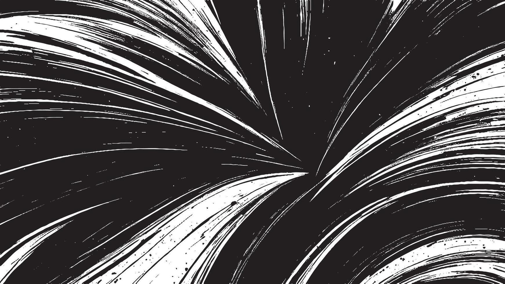 Artistic Black Brush Strokes on Monochrome Background for Texture Overlays vector