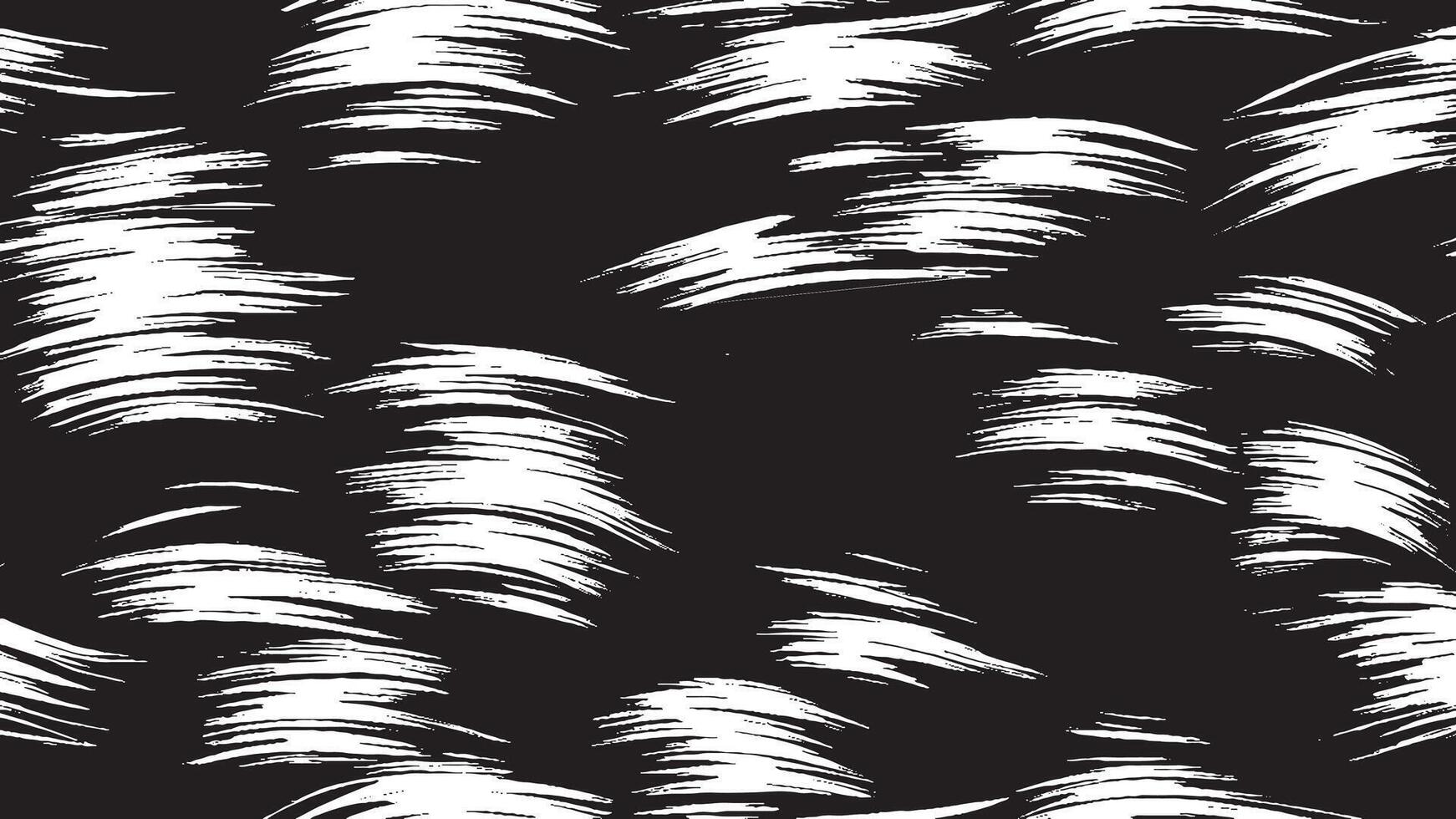 Black Monochrome Artistic Brush Strokes for Textured Background Overlays vector