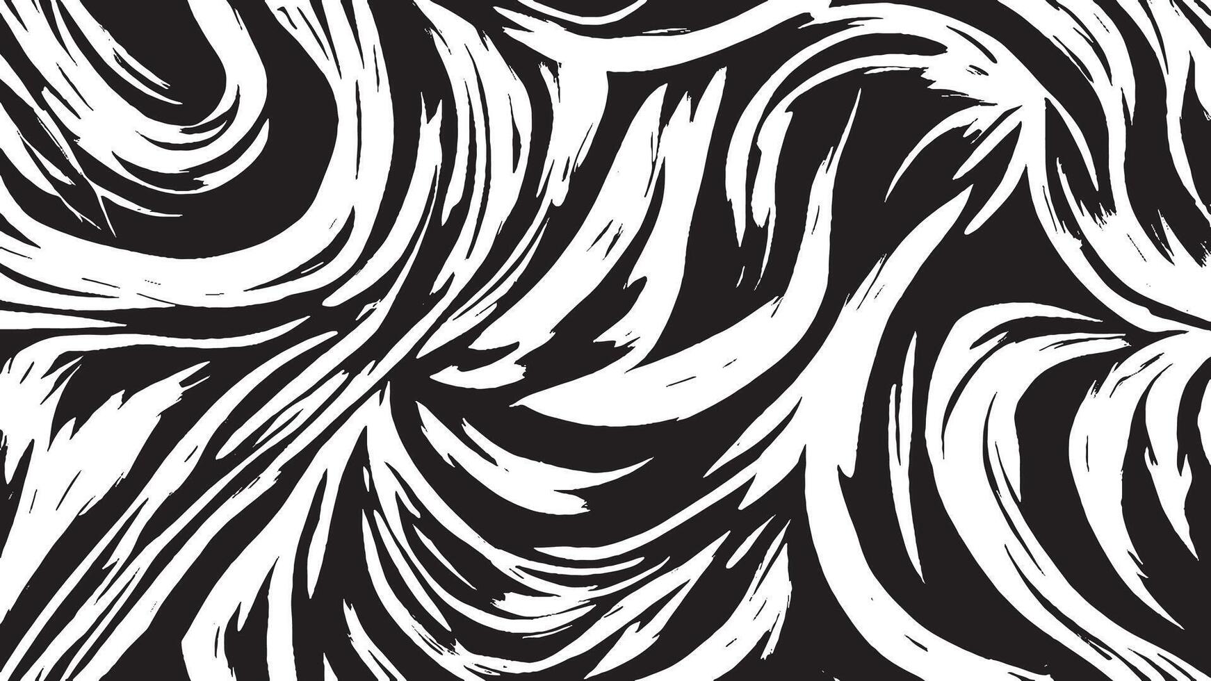 Artistic Black Brush Strokes on Monochrome Background for Texture Overlays vector