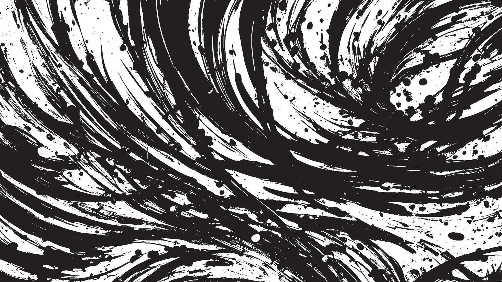 Black Monochrome Brush Stroke Patterns for Artistic Overlays and Textures vector